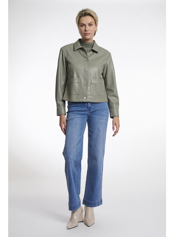 Annicka.7502511 Rino en Pelle Faux leather jacket Green ash