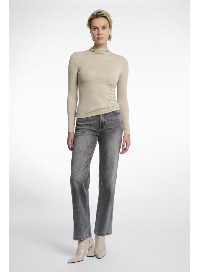 Claar.7002511 Rino en Pelle Long sleeve top with turtleneck Green mist