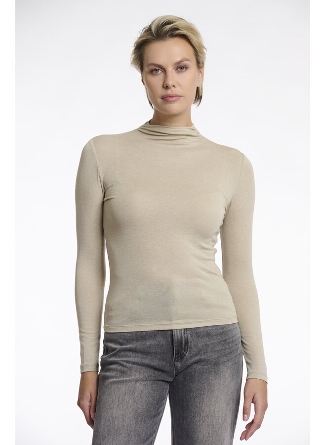 Claar.7002511 Rino en Pelle Long sleeve top with turtleneck Green mist