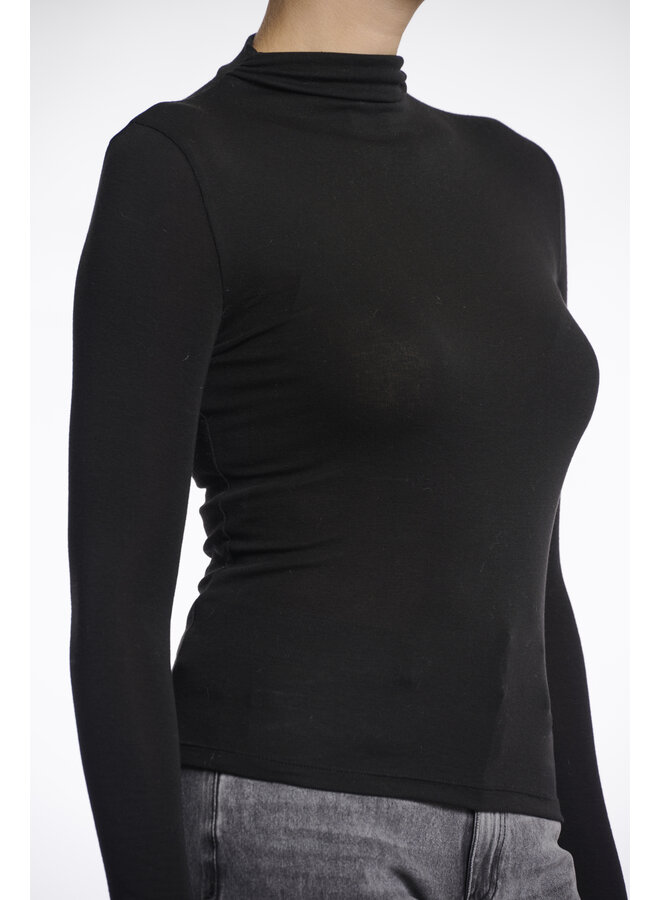 Claar.7002511 Rino en Pelle Long sleeve top with turtleneck  Black