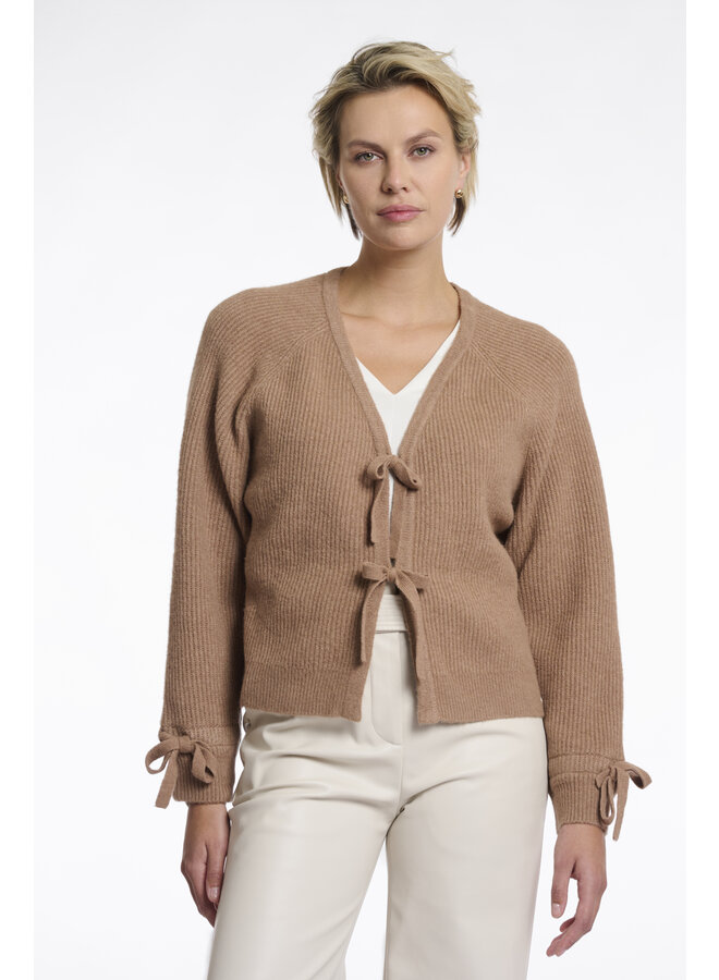 Gouke.5002511 Rino en Pelle Knitted cardigan with bows  Brew