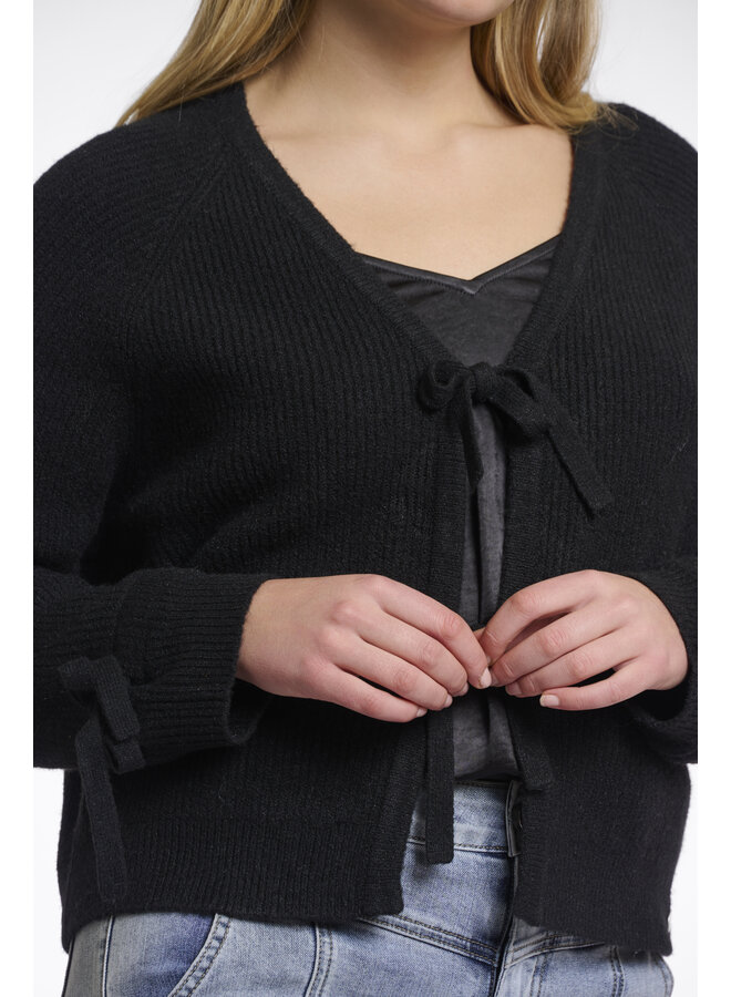 Gouke.5002511 Rino en Pelle Knitted cardigan with bows Black