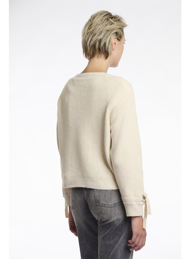 Gouke.5002511 Rino en Pelle Knitted cardigan with bows  Birch