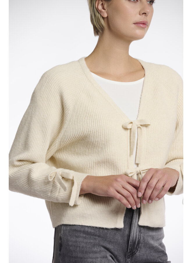 Gouke.5002511 Rino en Pelle Knitted cardigan with bows  Birch