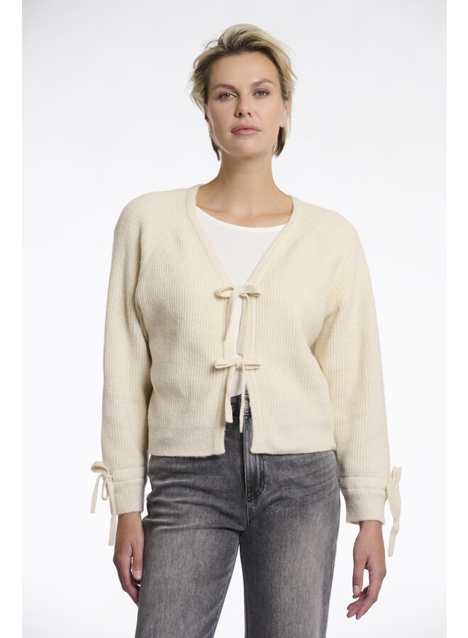 Gouke.5002511 Rino en Pelle Knitted cardigan with bows  Birch