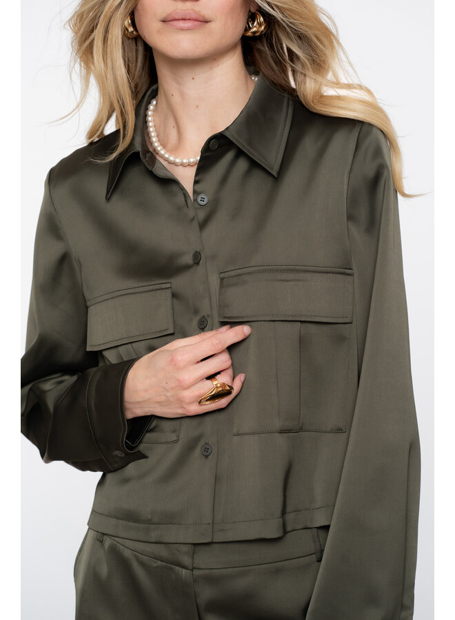 55571-21 570 Geisha Jacket shiny moss green