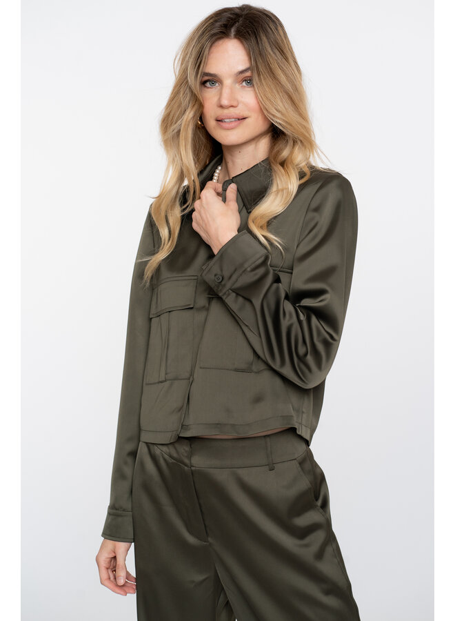 55571-21 570 Geisha Jacket shiny moss green