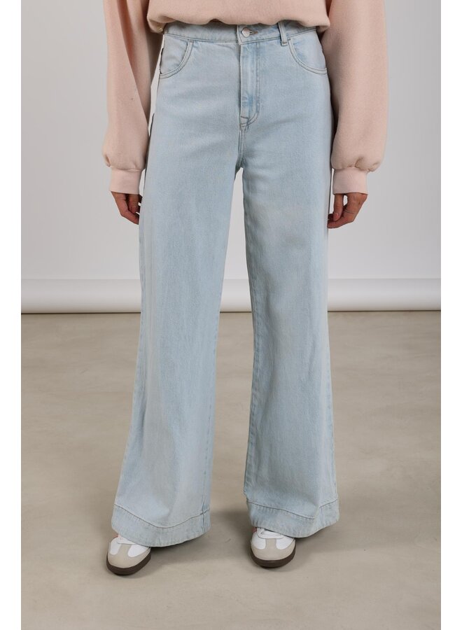 NKF09053 24 Nukus Abby Pants Denim Strass Bleached Denim