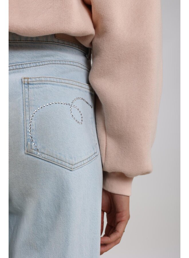 NKF09053 24 Nukus Abby Pants Denim Strass Bleached Denim