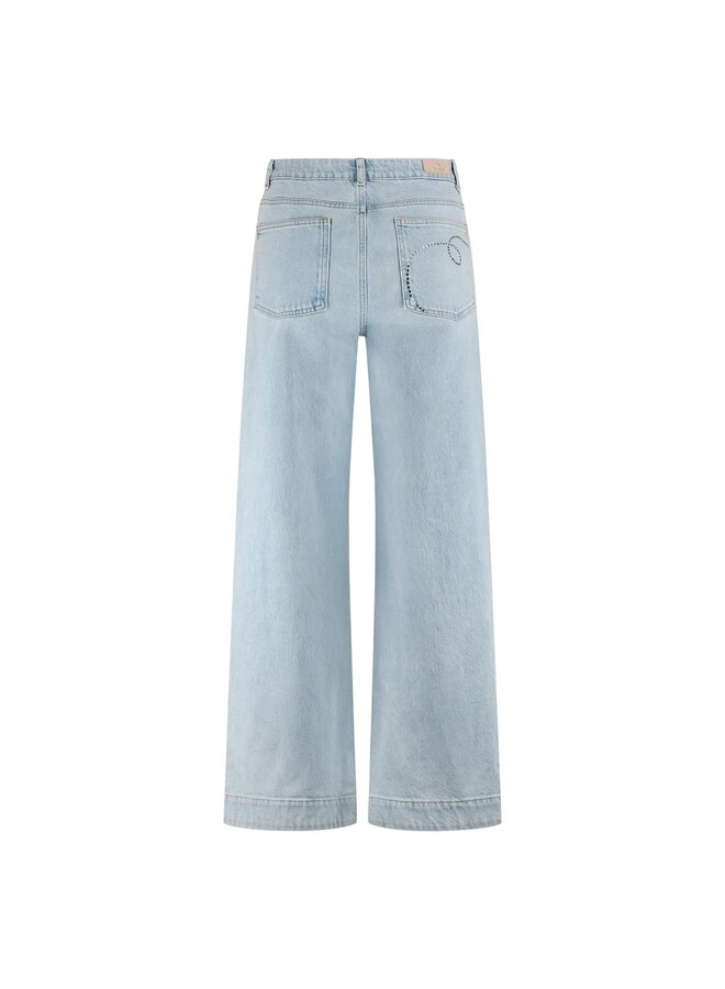 NKF09053 24 Nukus Abby Pants Denim Strass Bleached Denim