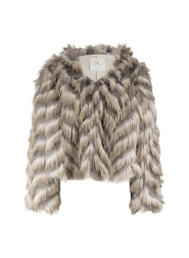 NKF13089 309 Nukus Lori Jacket Zigzag Offwhite/grey