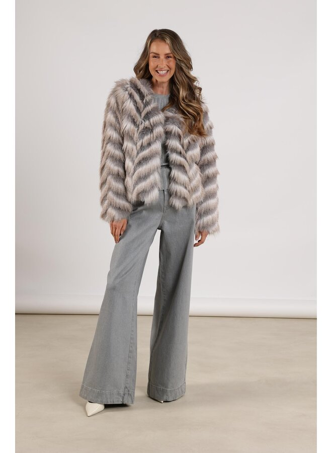 NKF13089 309 Nukus Lori Jacket Zigzag Offwhite/grey