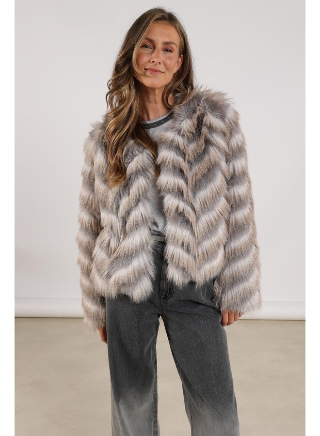 NKF13089 309 Nukus Lori Jacket Zigzag Offwhite/grey