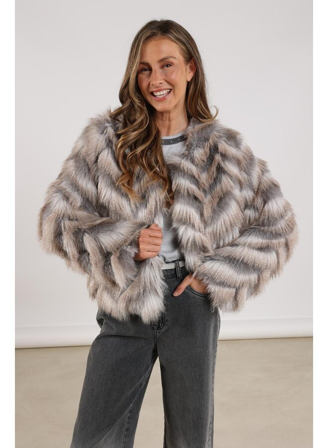 NKF13089 309 Nukus Lori Jacket Zigzag Offwhite/grey