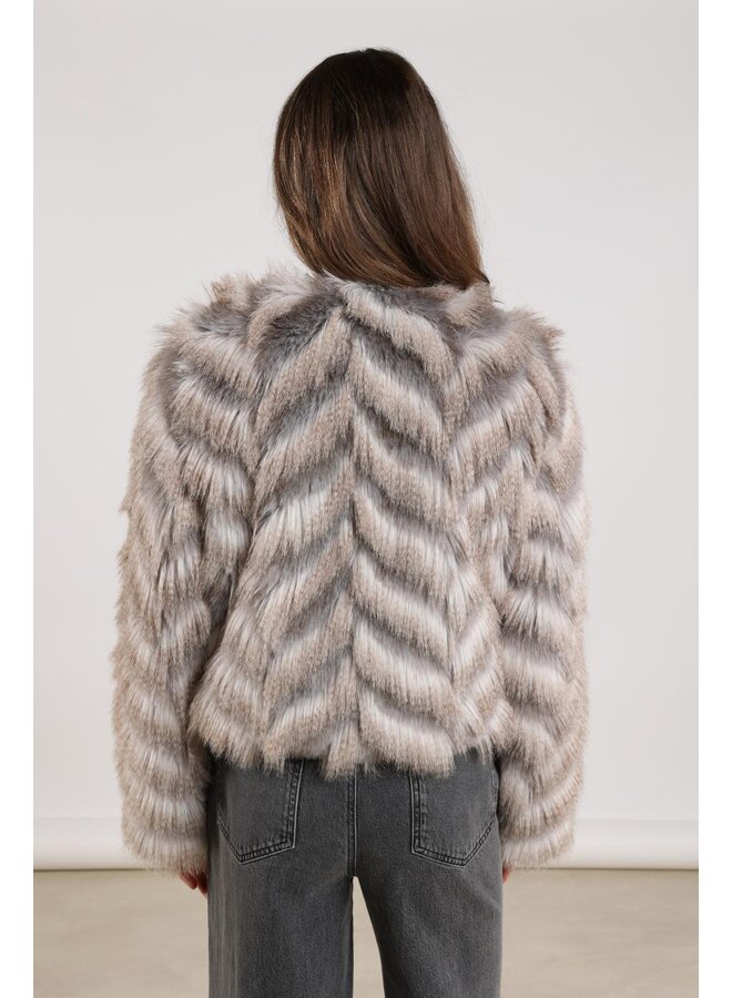 NKF13089 309 Nukus Lori Jacket Zigzag Offwhite/grey