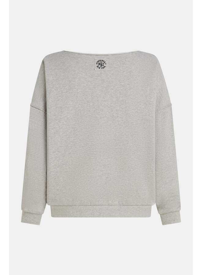 W25F1703 83m-90 Penn&Ink Sweater print grey mel. black