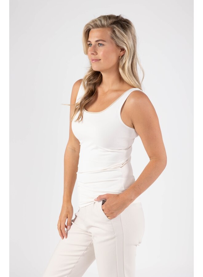 NKS06001 126 Nukus Juba Singlet Off White-Gold