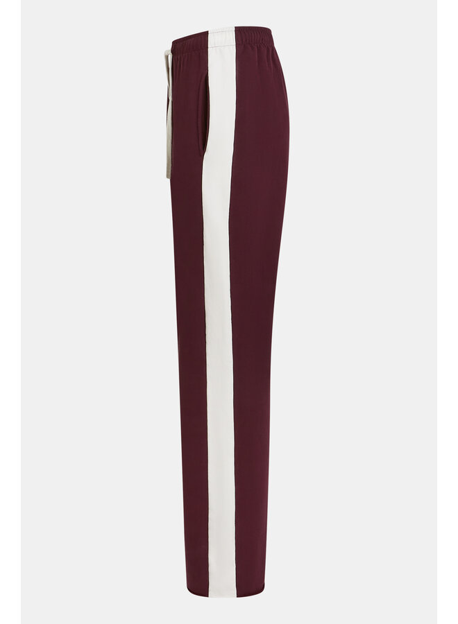W25F1706 351-05 Penn&Ink Trousers stripe aubergine ecru