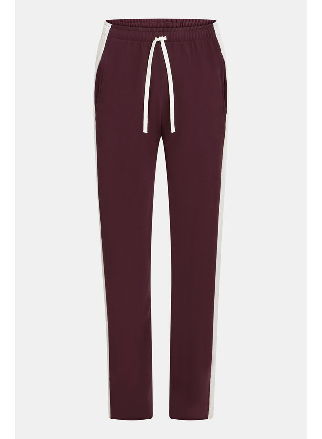 W25F1706 351-05 Penn&Ink Trousers stripe aubergine ecru