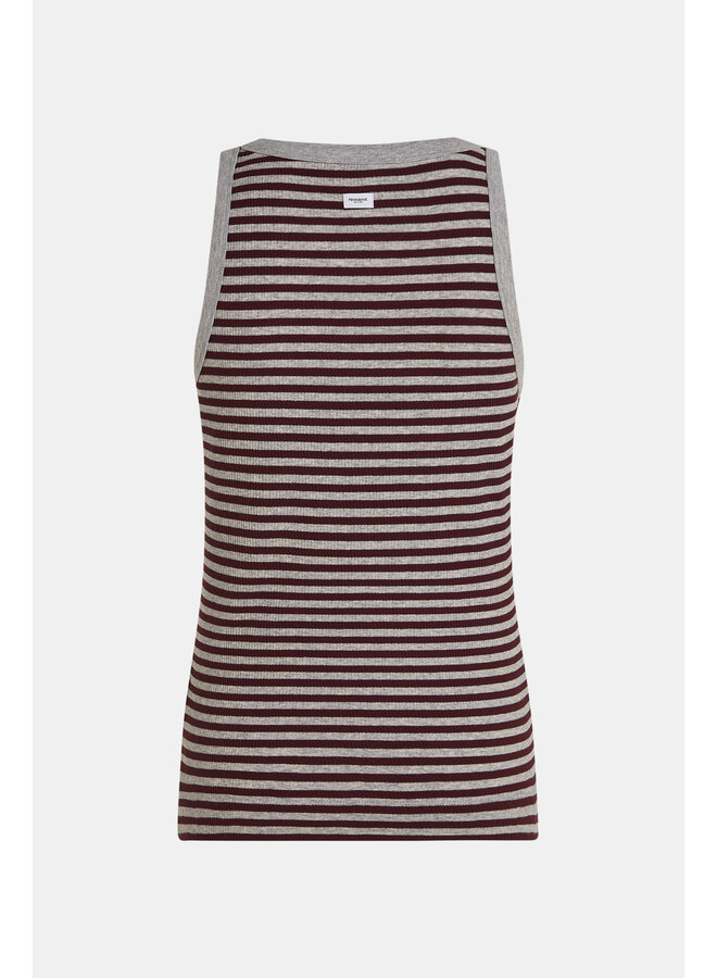 W25F1718-STM 83m-351 Penn&Ink Singlet stripe melange grey mel. aubergine