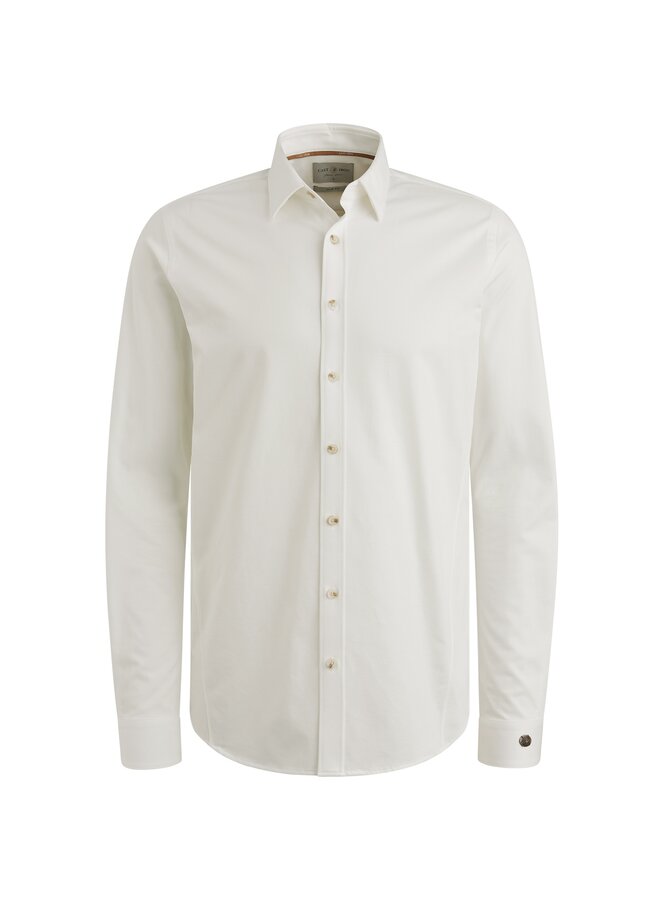 CSI00940 7002 Cast Iron LONG SLEEVE SHIRT Twill Jersey 2 tone Snow White