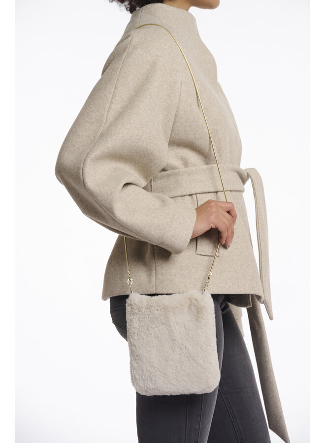 Doxy.7002512 Rino en Pelle Small faux fur shoulderbag  Birch