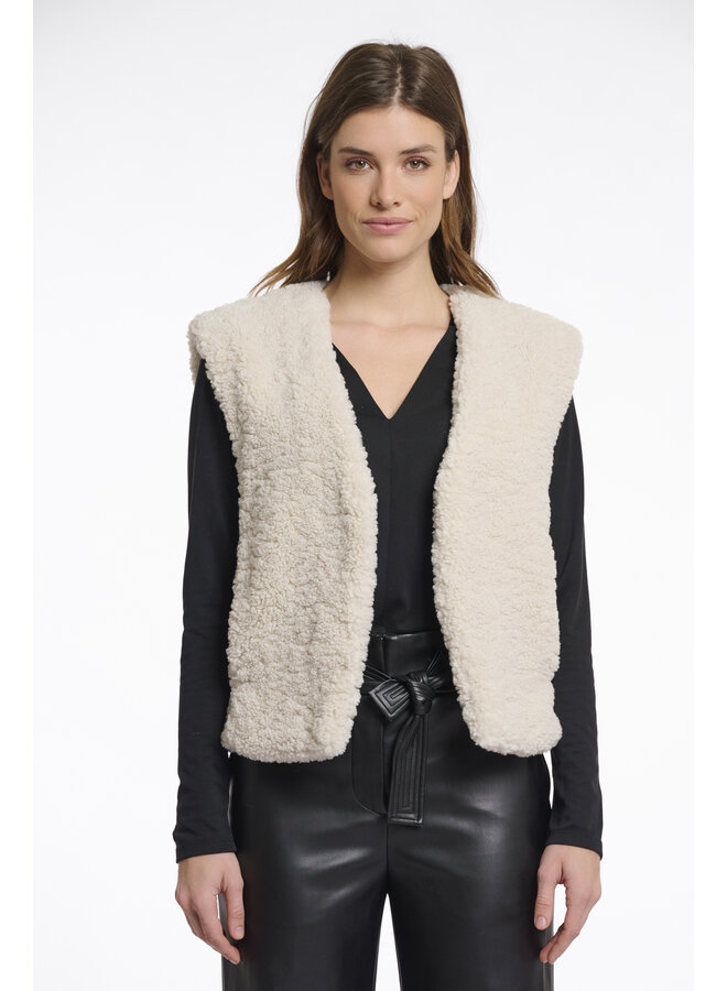 Frencie.7002512 Rino & Pelle Cropped teddy waistcoat  Birch