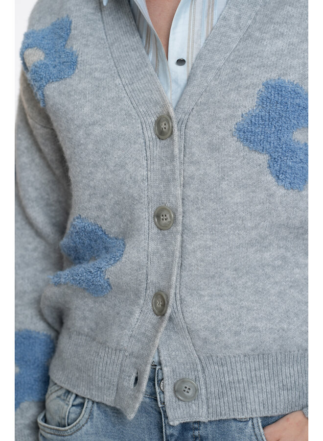 54510-10 900 Geisha Vest flowers grey melange/blue