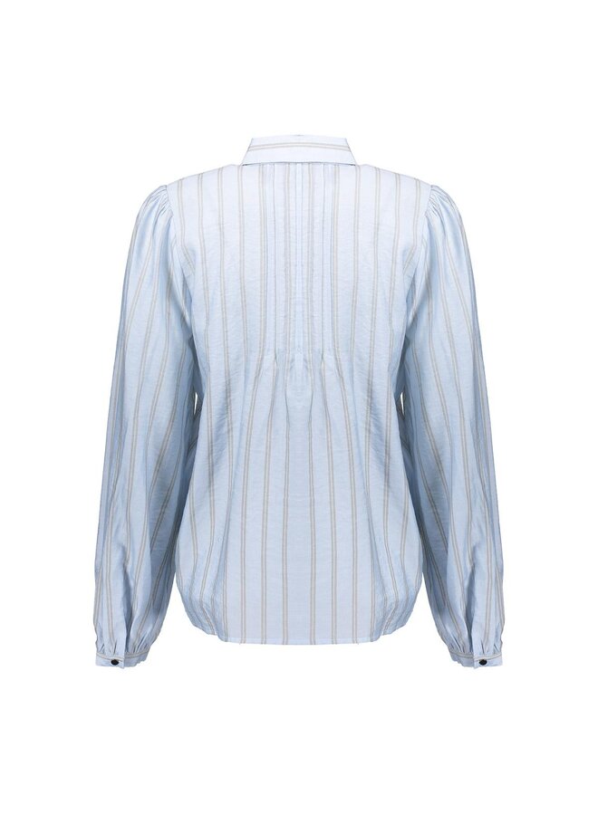53535-14 600 Geisha Blouse stripes light blue/greige
