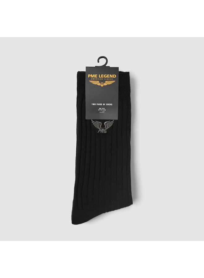 PAC2508922 999 PME Legend Rib socks 2-pack Black
