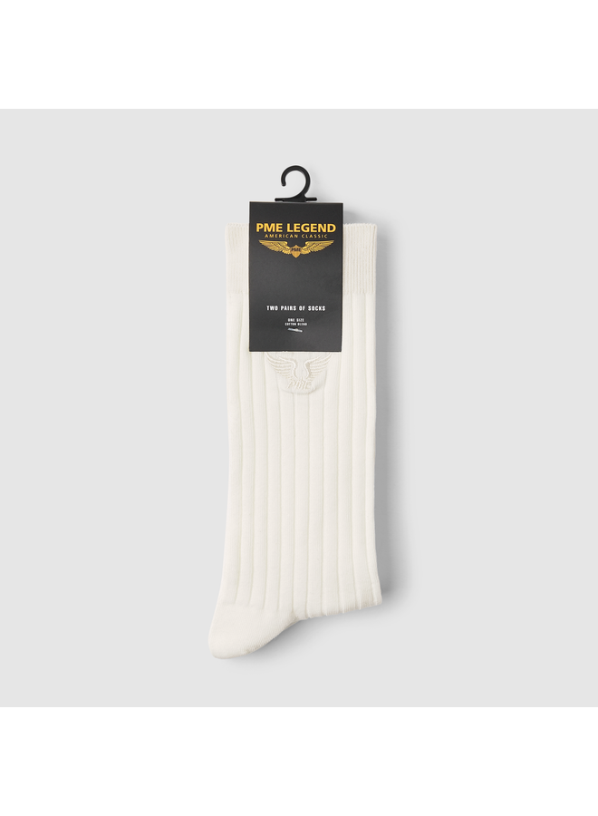 PAC2508922 900 PME Legend Rib socks 2-pack White