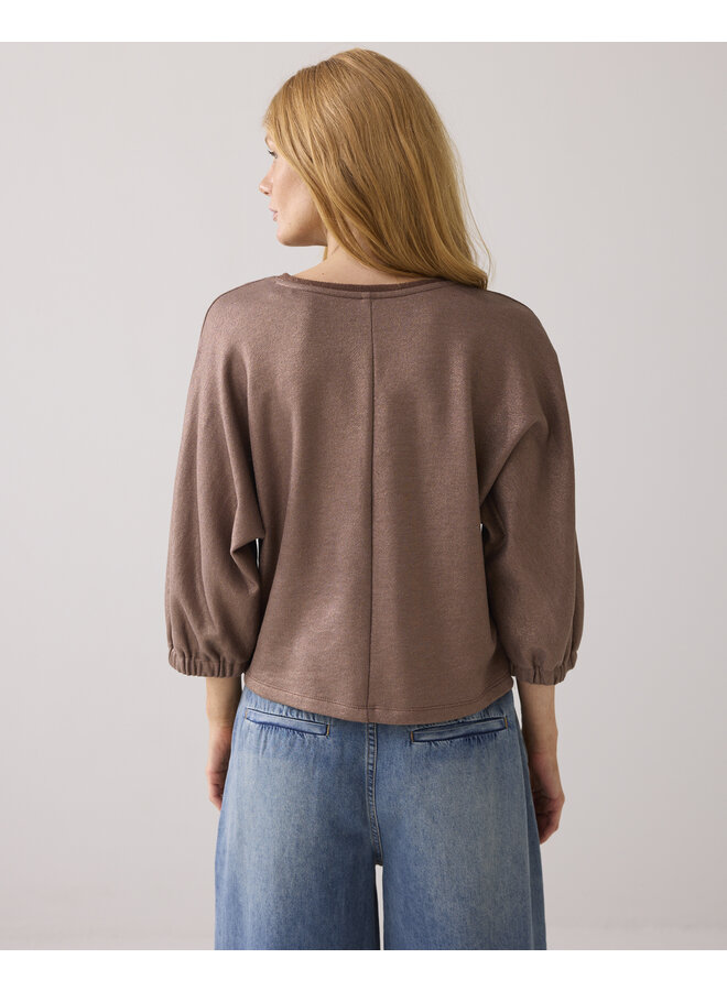 3s5175-30672 752 Summum Top Fluid coated sweat Cacao