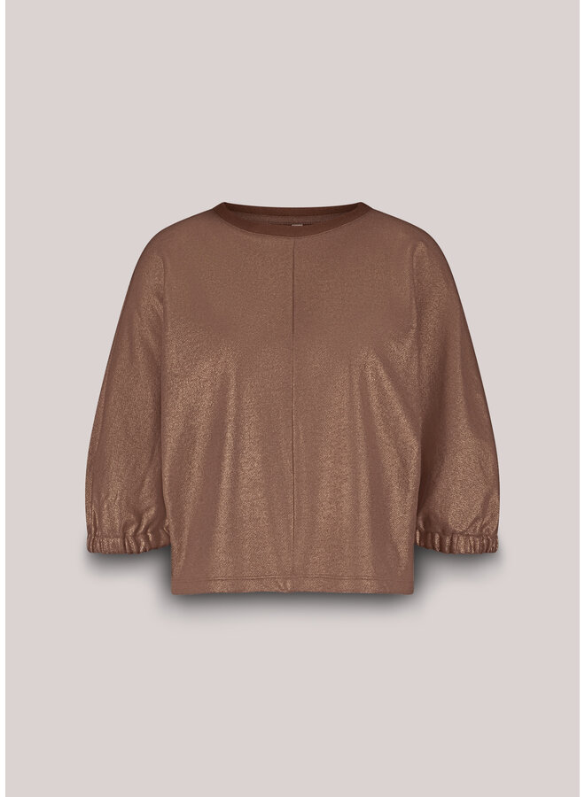 3s5175-30672 752 Summum Top Fluid coated sweat Cacao