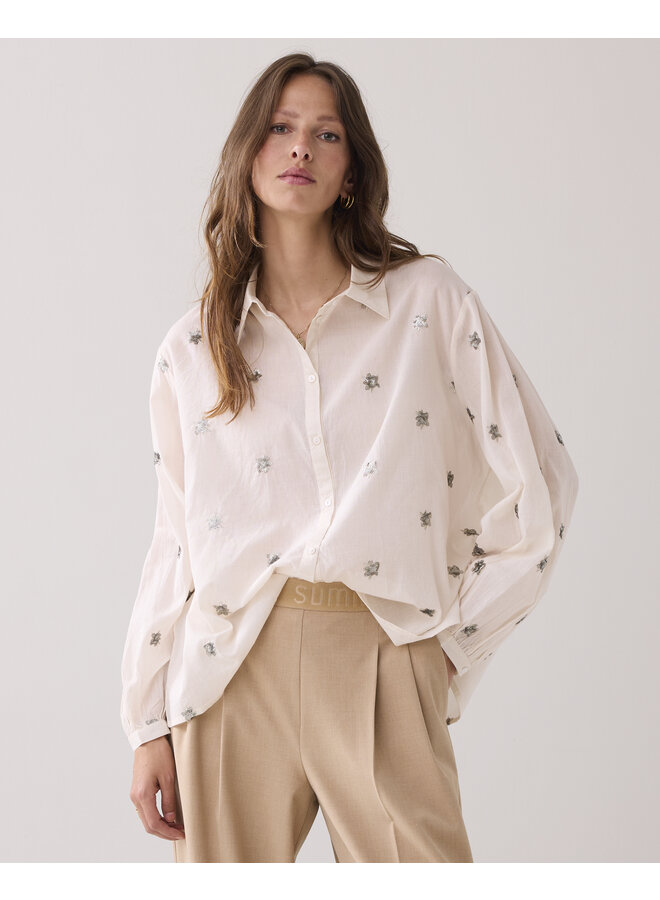 2s3328-12012 122 Summum Blouse Scattered embro Ivory