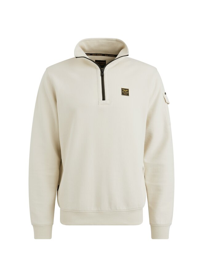 PSW2508423 7013 PME Legend Half zip collar interlock jersey Bone White