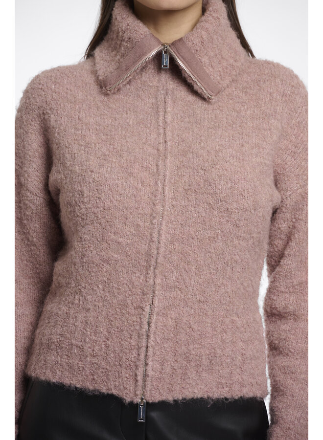 Boi.5002512 Rino en Pelle Cardigan with zipper closure  Old pink