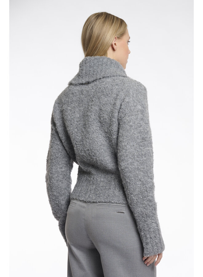 Boi.5002512 Rino en Pelle Cardigan with zipper closure  Grey