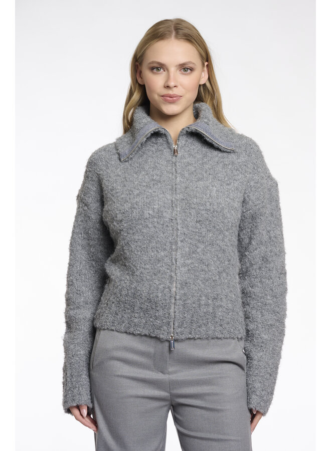 Boi.5002512 Rino & Pelle Cardigan with zipper closure  Grey