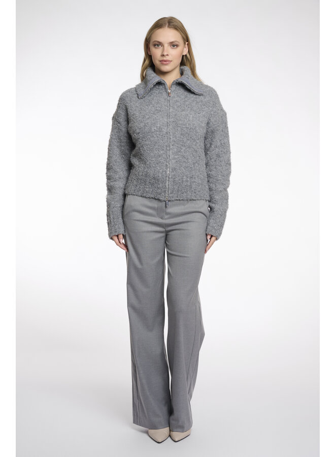 Boi.5002512 Rino en Pelle Cardigan with zipper closure  Grey