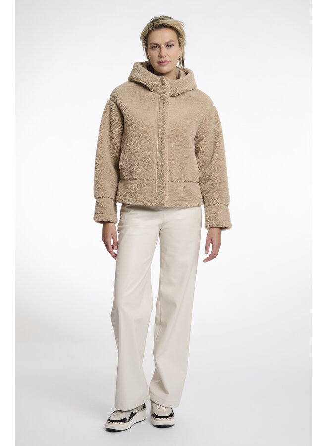 Felicia.7002511 Rino en Pelle Hooded faux shearling jacket  Oat
