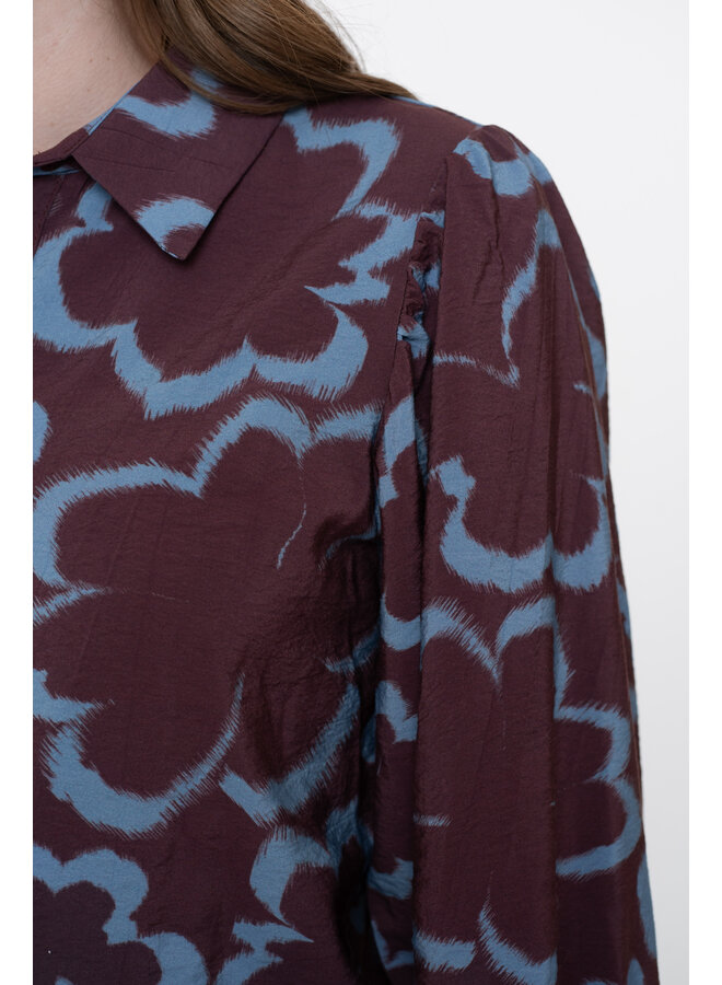 53757-20 625 Geisha Blouse print blue/burgundy