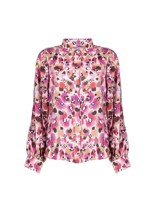 53620-20 420 Geisha Blouse animal pink/off white