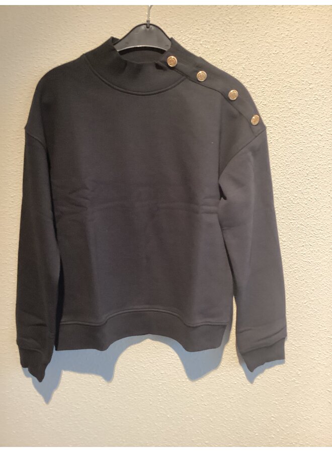 52600-41 999 Geisha Sweater with buttons at shoulder black