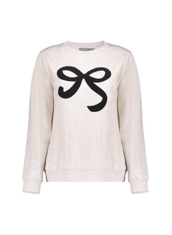 52587-24 715 Geisha Sweat with bow beige melange / black