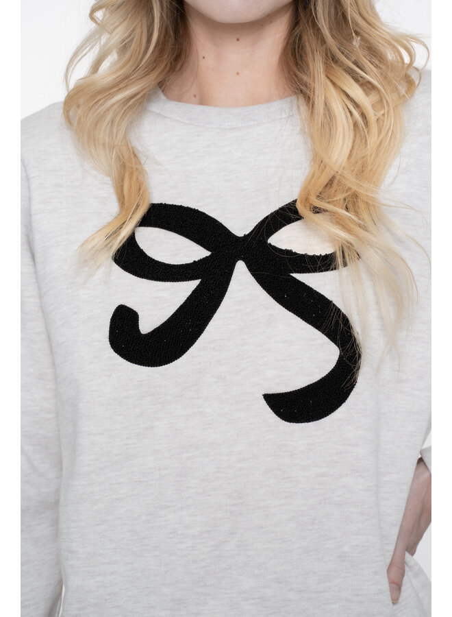52587-24 715 Geisha Sweat with bow beige melange / black