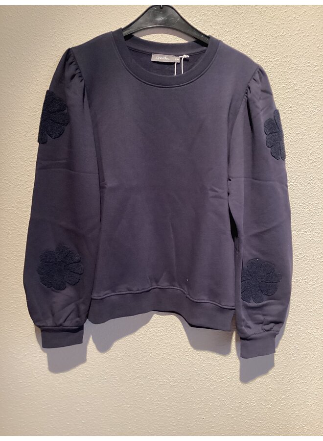 52582-21 675 Geisha Sweater big flowers navy