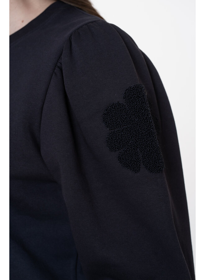 52582-21 675 Geisha Sweater big flowers navy