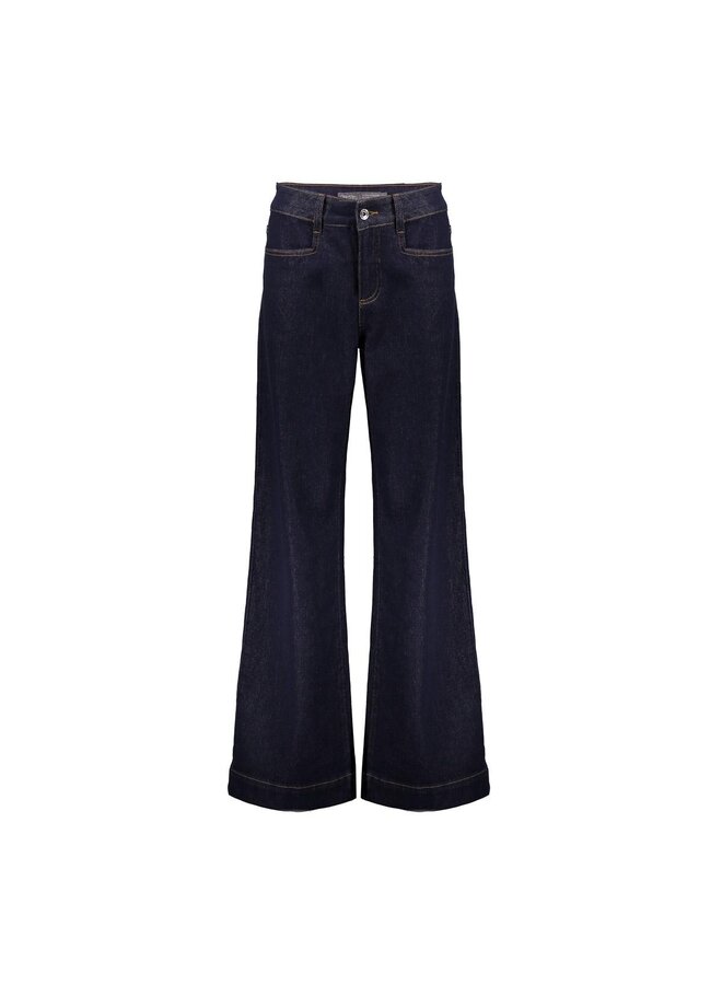 51521-10 880 Geisha Jeans flair dark blue denim stonewash