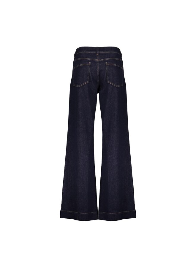 51521-10 880 Geisha Jeans flair dark blue denim stonewash