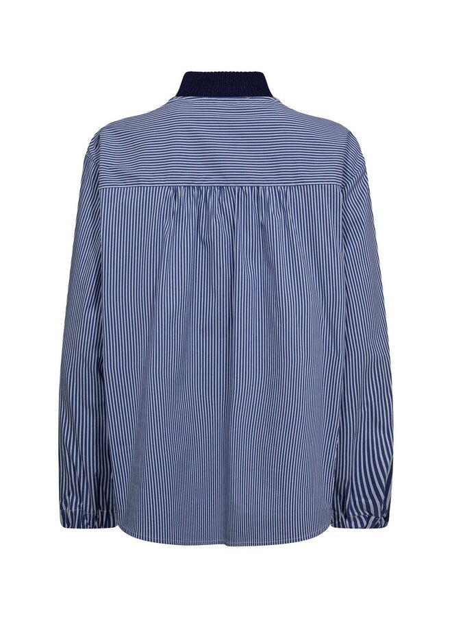 173200 241 MosMosh MM Juella LS Stripe Combi Knit Maritime Blue